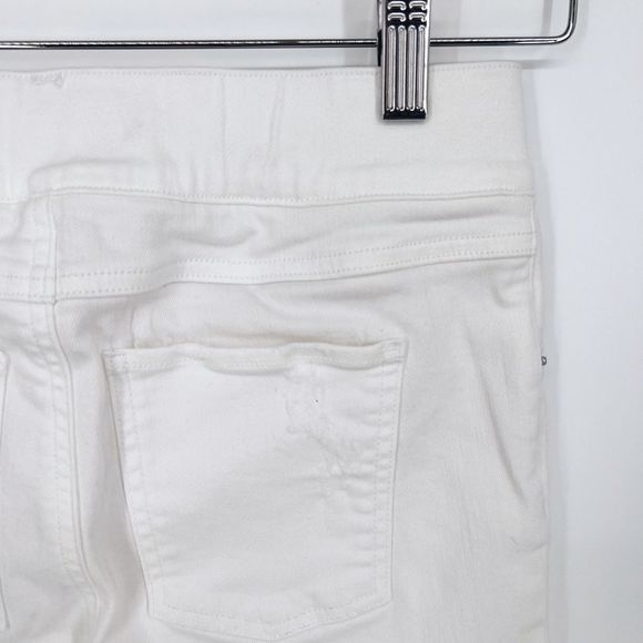 Spanx White Distressed Skinny Jeans Raw Hem Sz S - Picture 5 of 10